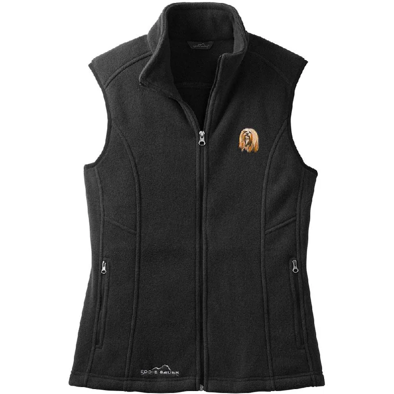 Lhasa Apso Embroidered Ladies Fleece Vest