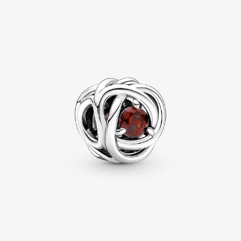 PANDORA : January Red Eternity Circle Charm