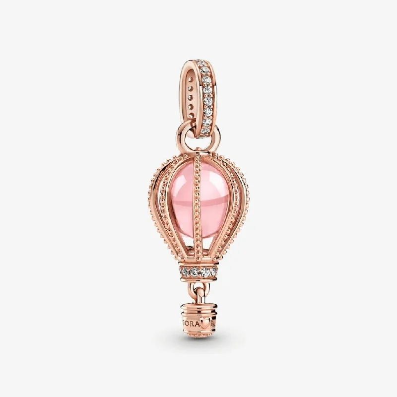 PANDORA : Sparkling Pink Hot Air Balloon Dangle Charm