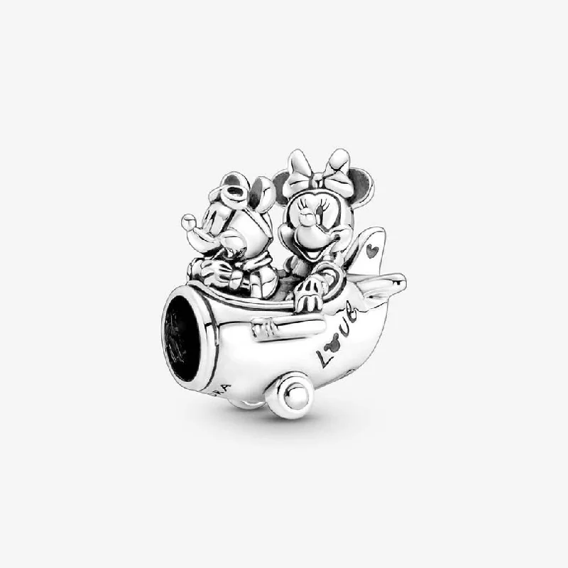 PANDORA : Disney Mickey Mouse & Minnie Mouse Airplane Charm