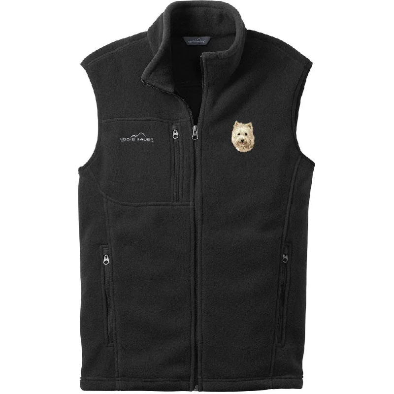 Cairn Terrier Embroidered Mens Fleece Vest