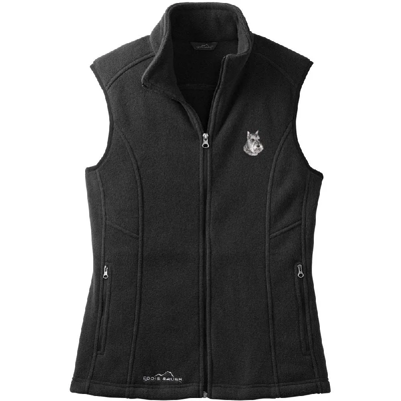 Schnauzer Embroidered Ladies Fleece Vest