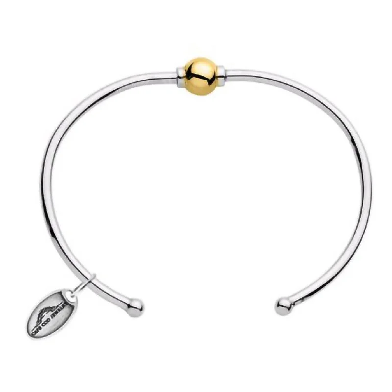 LeStage® Cape Cod : Single Bead Cuff Bracelet in Sterling Silver and 14kt Gold