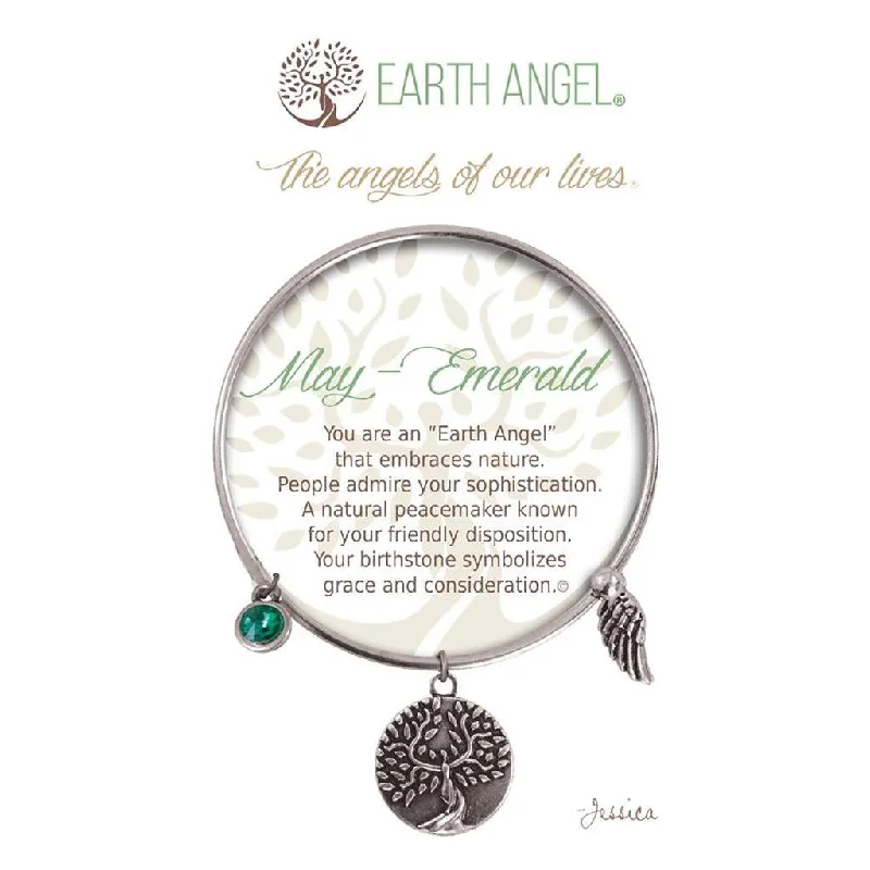 Earth Angel : May – Emerald Bracelet in Silver