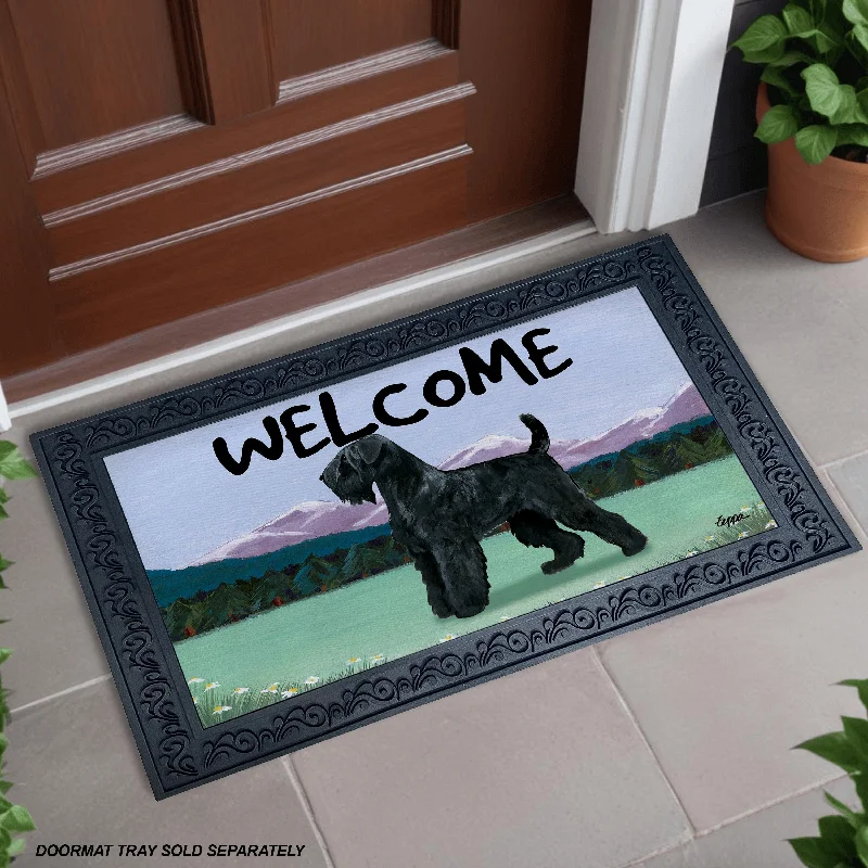 Black Russian Terrier Welcome Mat