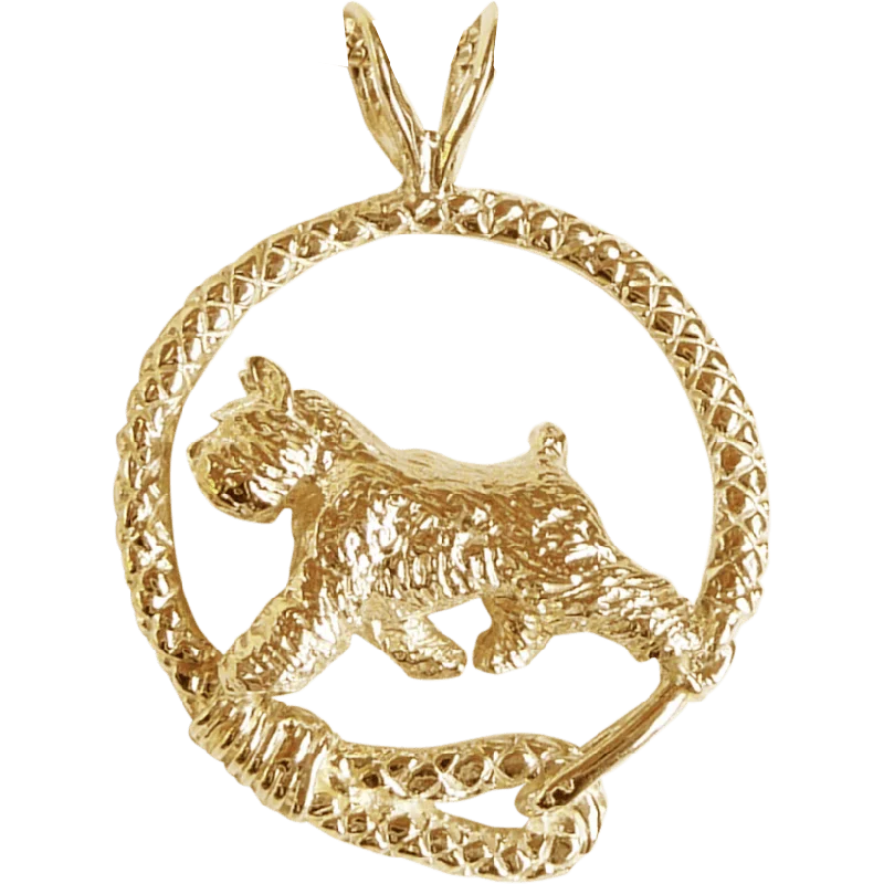 Bouvier des Flandres Solid 14K Gold  Leash Pendant