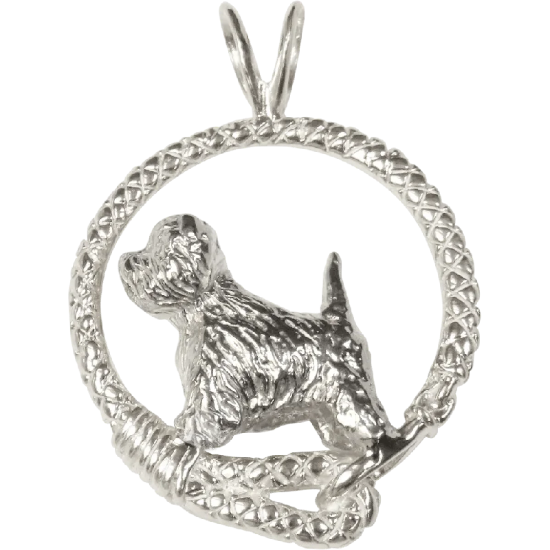 West Highland White Terrier in Solid Sterling Silver Leash Pendant