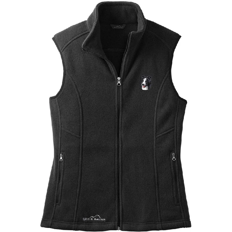 Border Collie Embroidered Ladies Fleece Vest