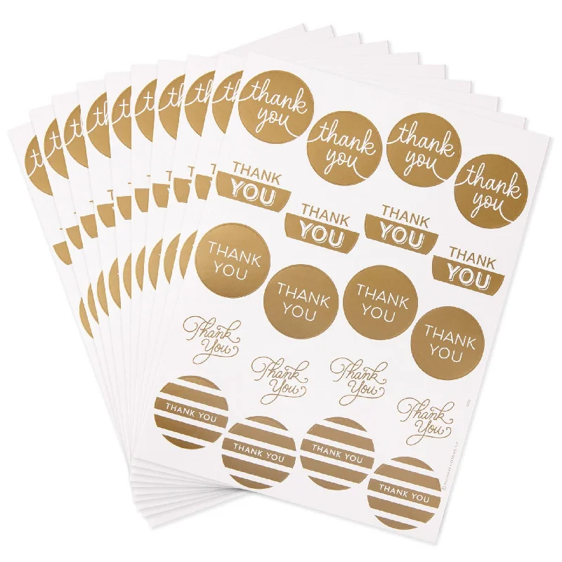 Hallmark : Gold Foil Thank-You Sticker Seals, 10 sheets