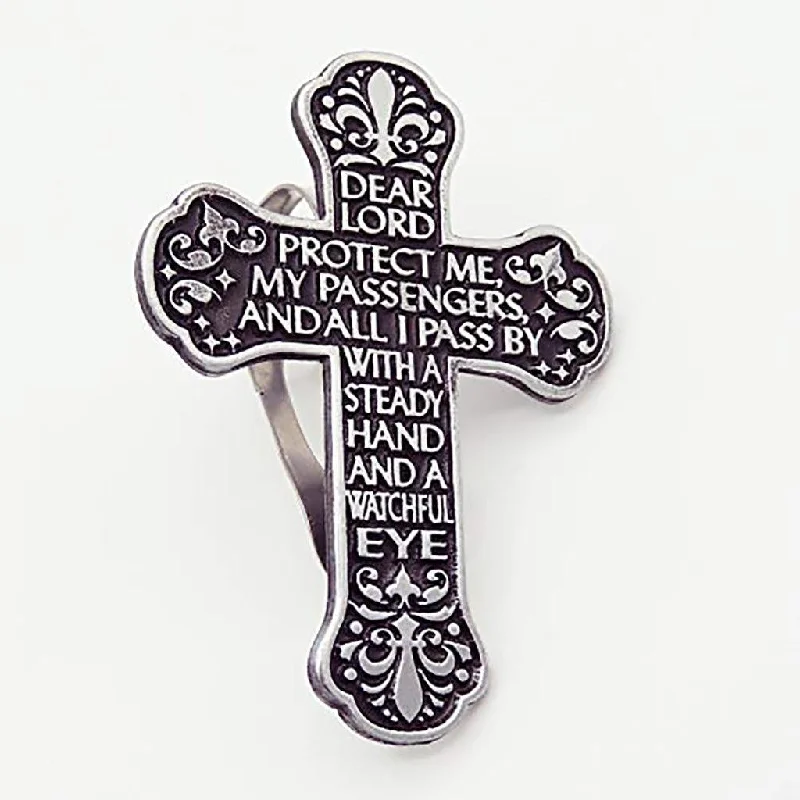 Cathedral Art : Traveler's Prayer Cross Auto Visor Clip