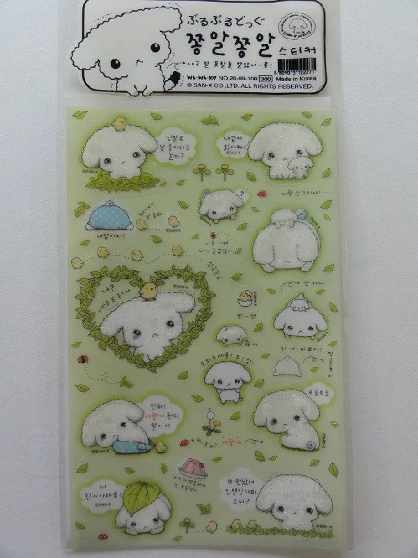 Kawaii Cute San-X Buru Buru Dog Sticker Sheet - Green