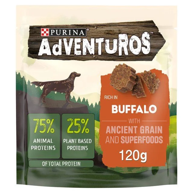 - Food for large dogsAdventuros Ancient Grains Buffalo Dog Treats   120g