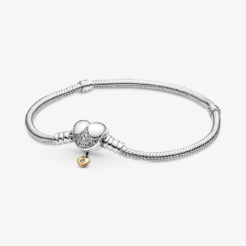 PANDORA : Disney Pandora Moments Heart Clasp Snake Chain Bracelet