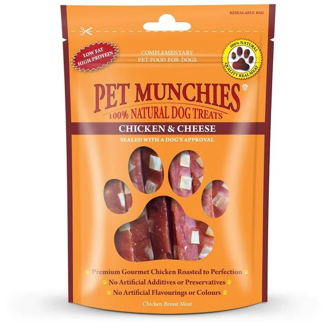  -Cost-effective dog foodPet Munchies Chicken & Cheese Dog Treats   100g