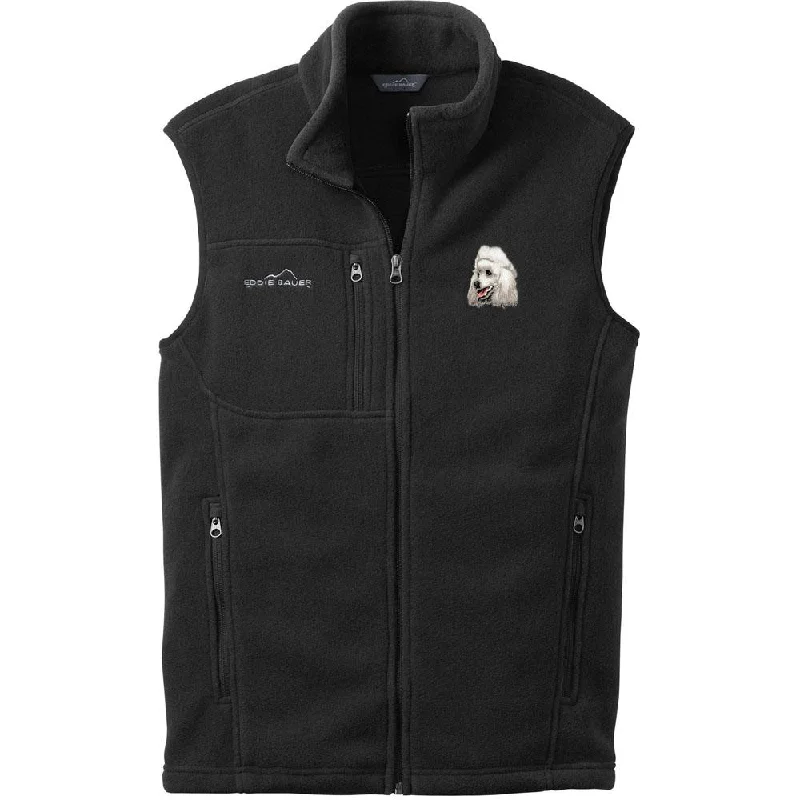 Poodle Embroidered Mens Fleece Vest