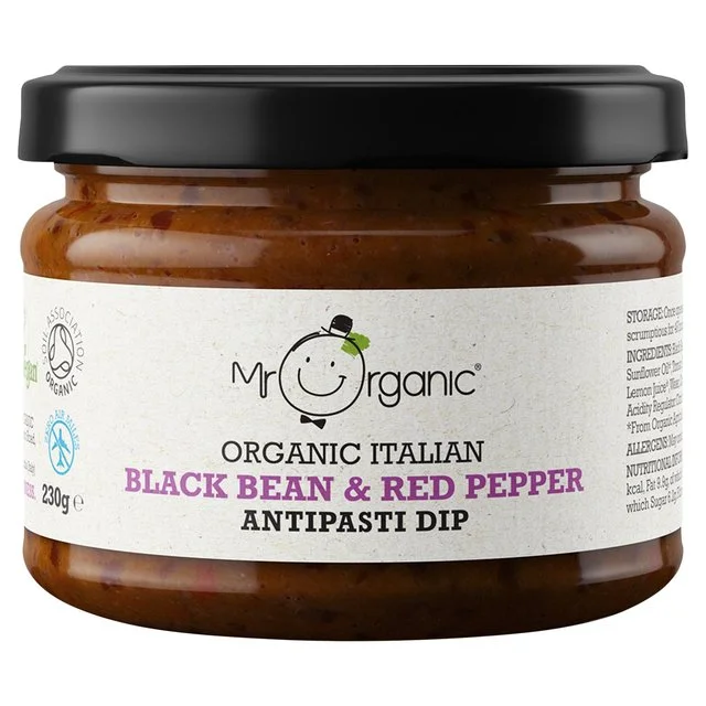 Mr Organic Black Bean & Red Pepper Antipasti Dip   230g