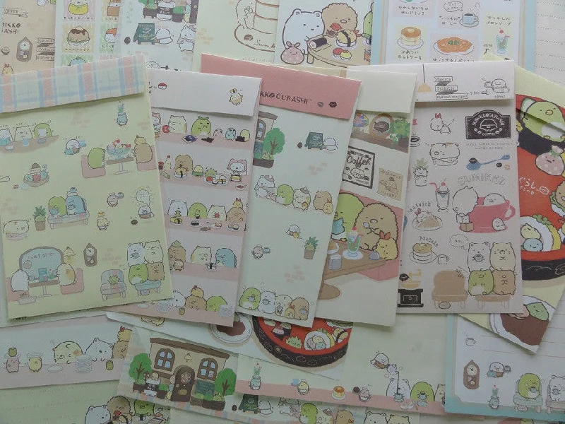 San-X Sumikko Gurashi Food Theme Letter Paper + Envelope Theme Set