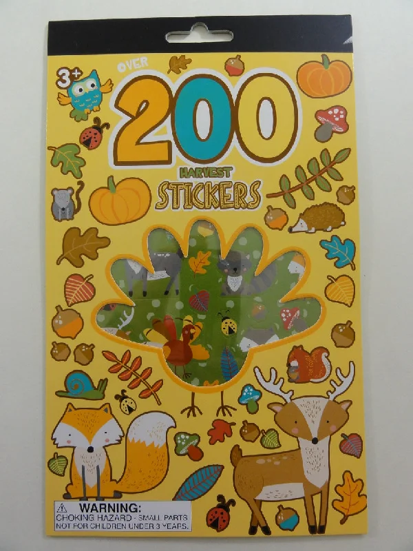 Cute Kawaii Harvest Fall Thanksgiving Autumn Pumpkin Leaves Sticker Book - for Scrapbook Planner