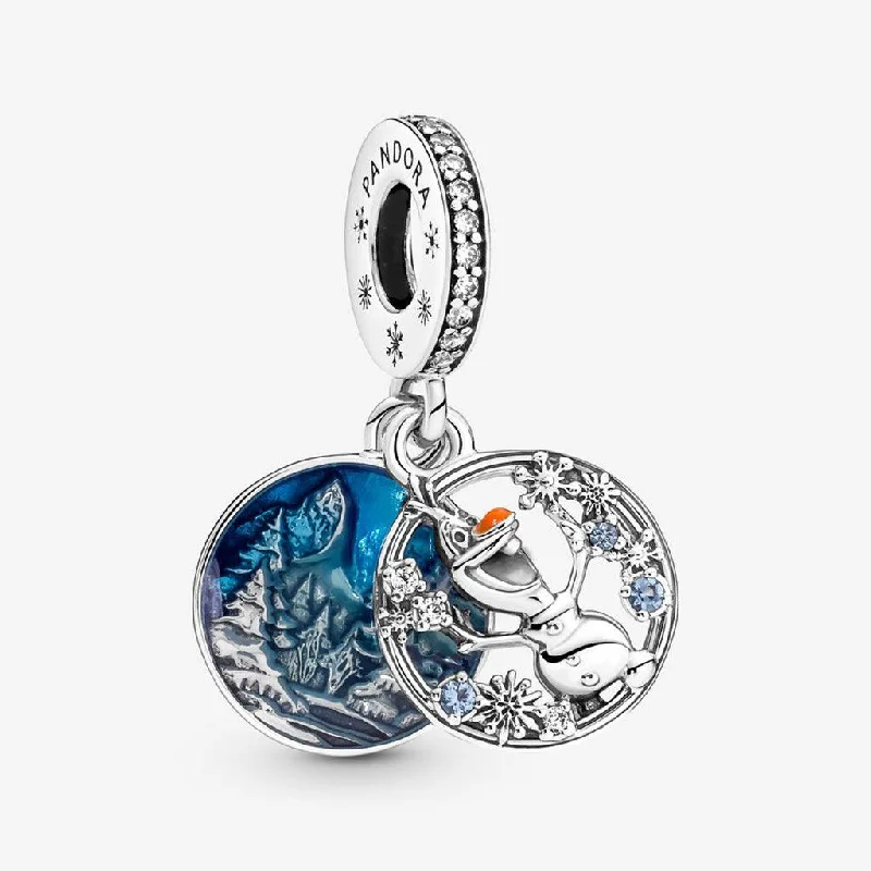 PANDORA : Disney Frozen Snow Olaf Double Dangle Charm