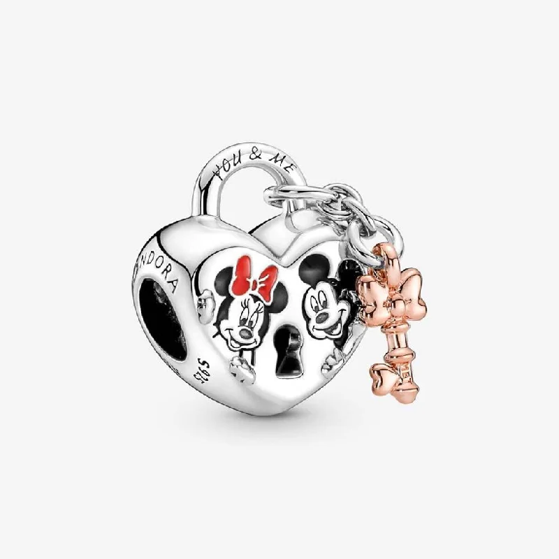 PANDORA : Disney Mickey Mouse & Minnie Mouse Padlock Charm