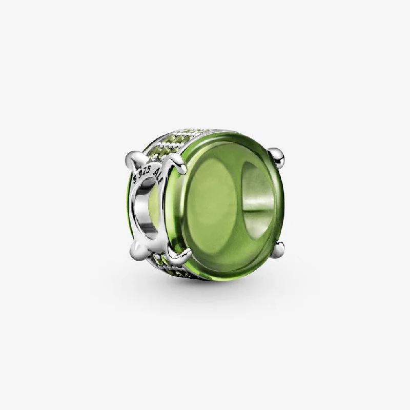 PANDORA : Green Oval Cabochon Charm