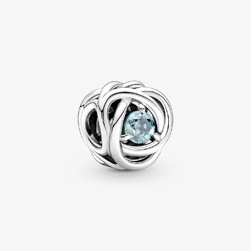 PANDORA : March Sea Aqua Blue Eternity Circle Charm