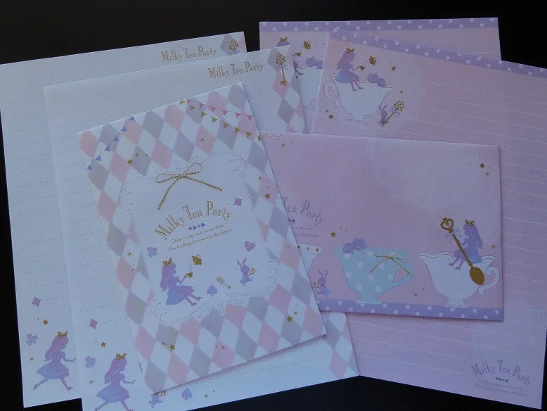 Q-Lia Alice Milky Tea Party Letter Sets