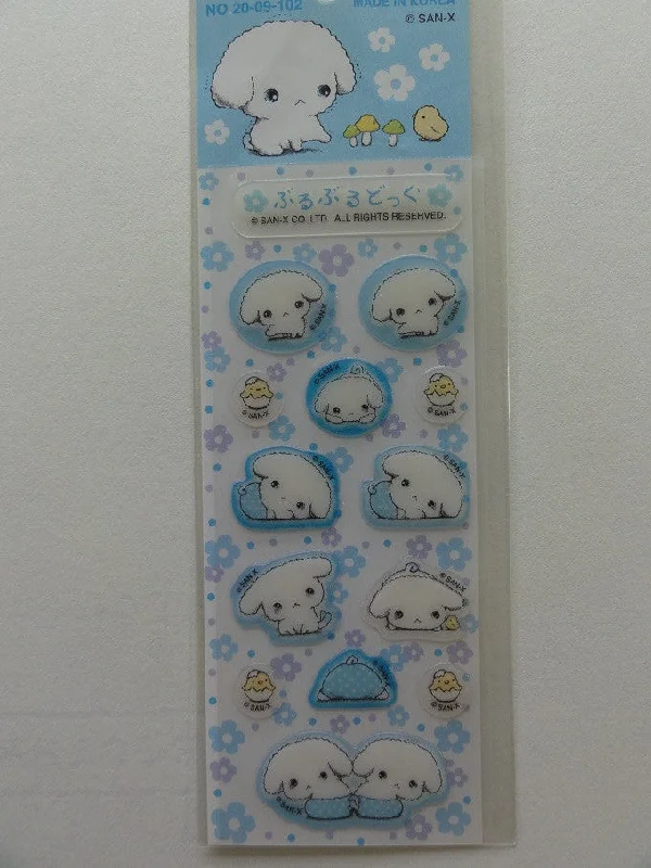 Kawaii Cute San-X Buru Buru Dog Small Sticker Sheet - blue