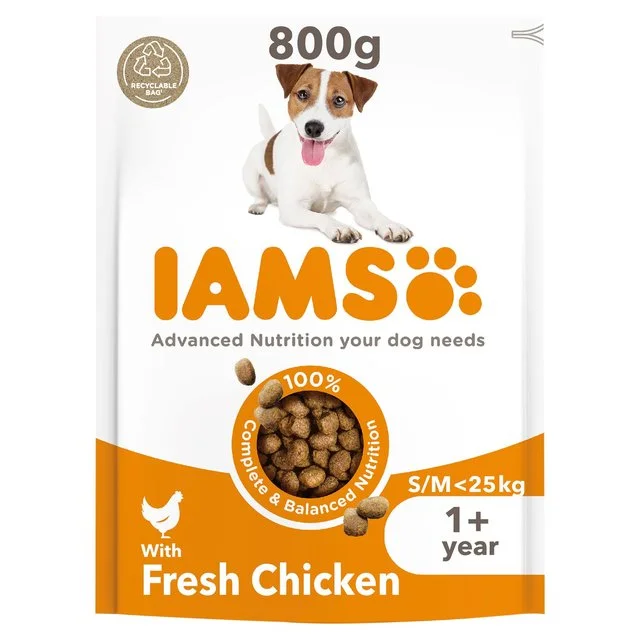 - Food for large dogsIAMS for Vitality Adult Dog Food Small/Medium Breed with Fresh Chicken   800g