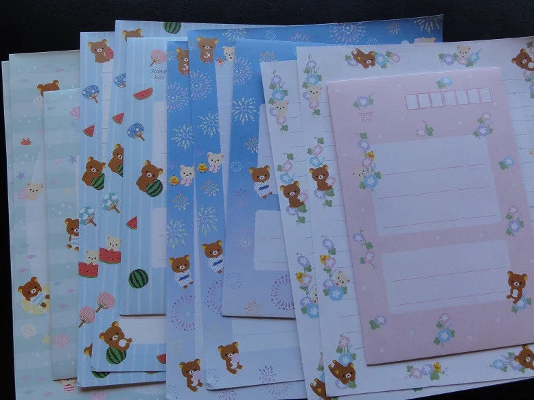 z San-X Rilakkuma Beach Summer Letter Sets - A