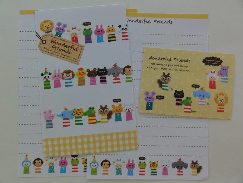 Cute Kawaii Kamio Wonderful Friends Animal Mini Letter Sets