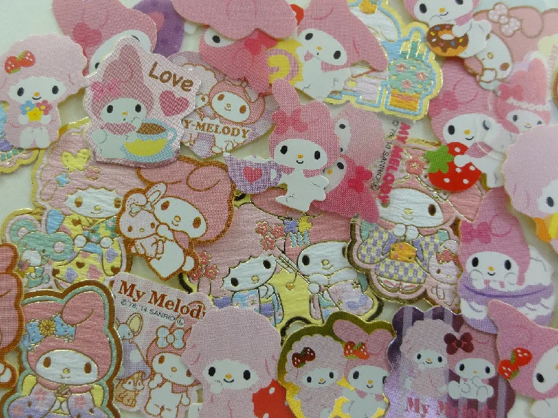 z Cute Kawaii Sanrio My Melody Flake Sack Stickers - 50 pcs