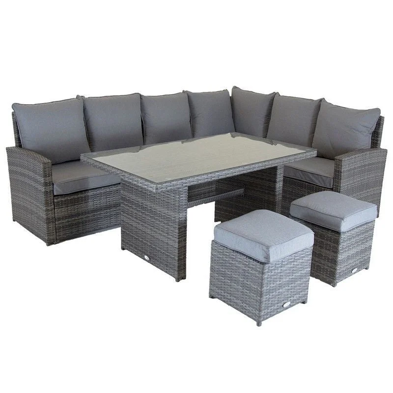 Classic Rattan Garden Furniture Set by Wensum - 6 Seats Grey