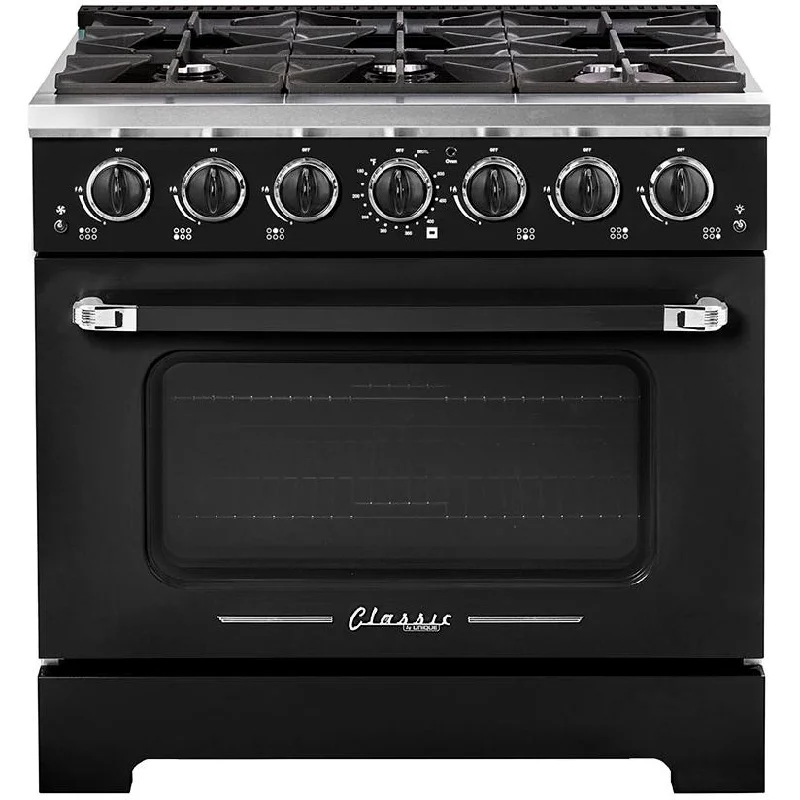 Unique Appliances 36-inch Freestanding Classic Retro Gas Range with Pro Convection UGP-36CR B