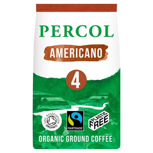 Percol Rich Americano Organic Ground Coffee   200g