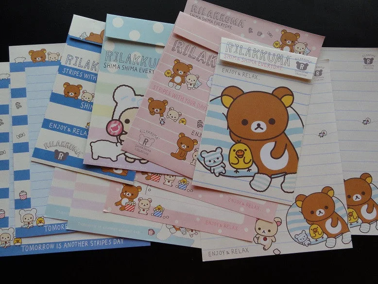 San-X Rilakkuma Bear Shima Letter Sets