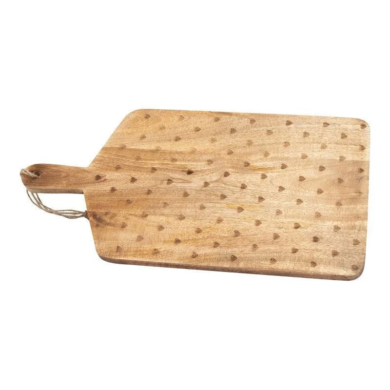 Chopping Board Wood with Heart Pattern - 50.2cm