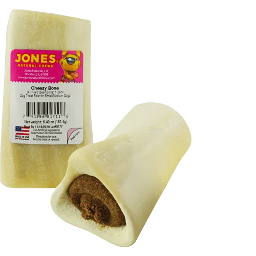 Jones Natural Cheezy Bone Cheese N Bacon Flavor Filled Dog Chew