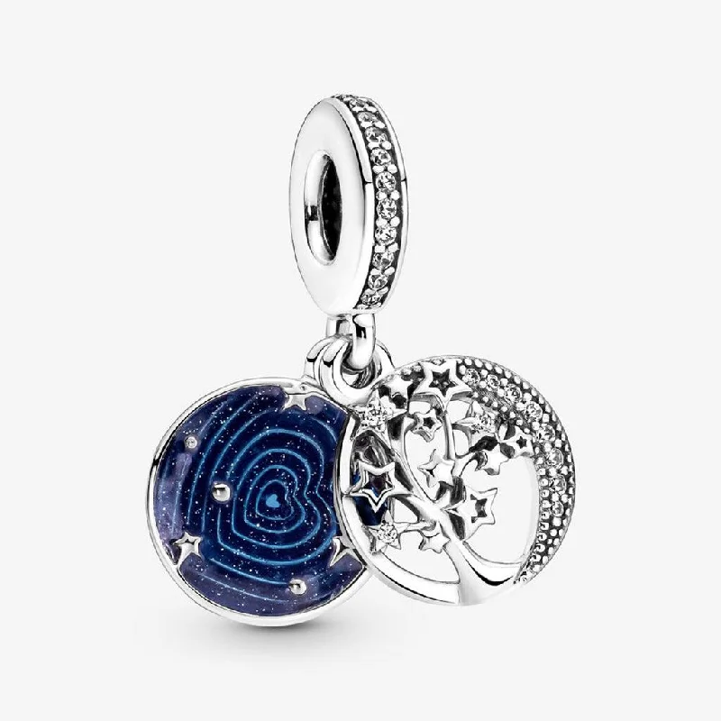 PANDORA : Double Dangle Tree & Galaxy Moon Charm