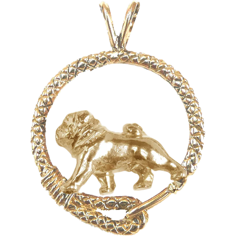 Solid 14K Gold Pug Leash Pendant