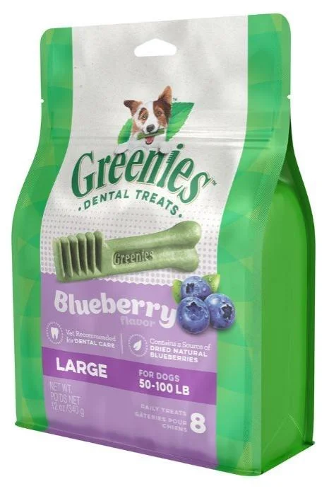 Greenies Large Blueberry Dental Chews (12-oz, 8 count)