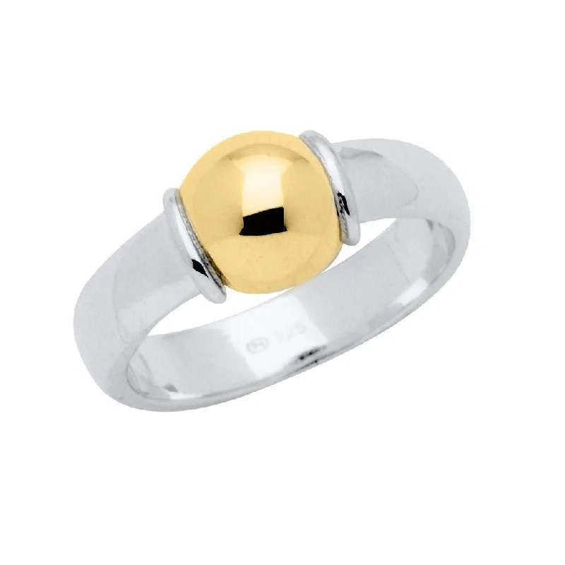 LeStage® Cape Cod : Beaded Ring in Sterling Silver with 14k Gold