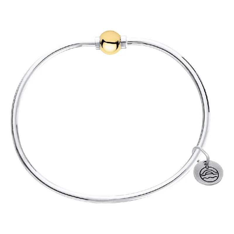 LeStage® Cape Cod : Beaded Bangle in Sterling Silver with 14k Gold