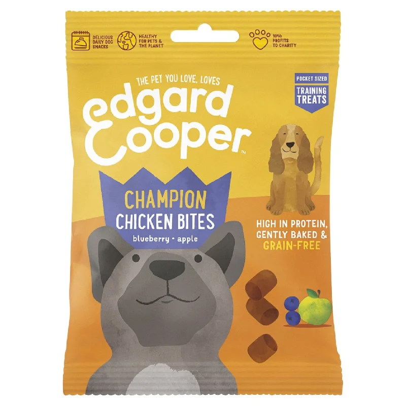 - Special food for senior dogsEdgard & Cooper Grain Free Bites with Chicken Blueberry & Apple Dog Treat 50g