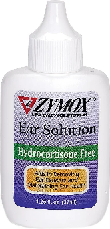 Zymox Hydrocortisone Free Dog & Cat Ear Infection Solution 1.25oz bottle