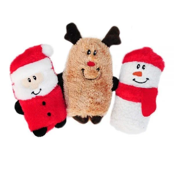 4. **Classification by scene**ZippyPaws Holiday Squeakie Buddies Set of 3 No Stuffing Plush Dog Toys (Pack of 3)