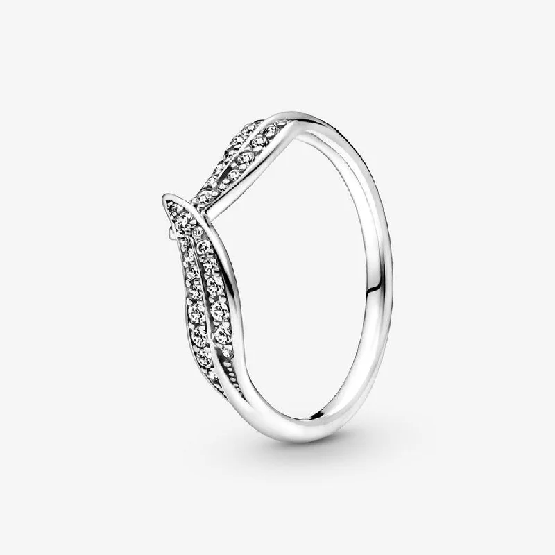 PANDORA : Sparkling Leaves Ring in Silver