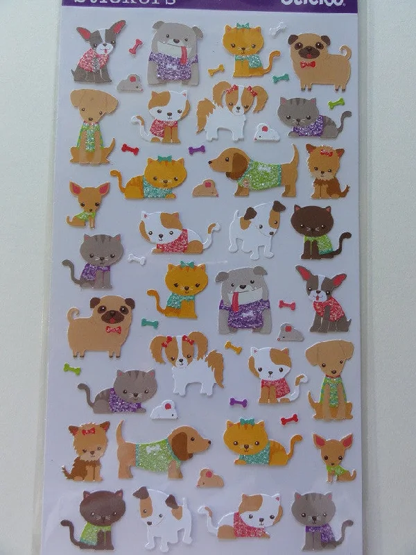 Kawaii Cute Sticko Cat and Dog Sticker Sheet