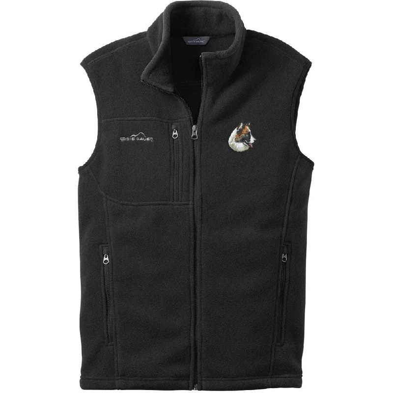 Icelandic Sheepdog Embroidered Mens Fleece Vest