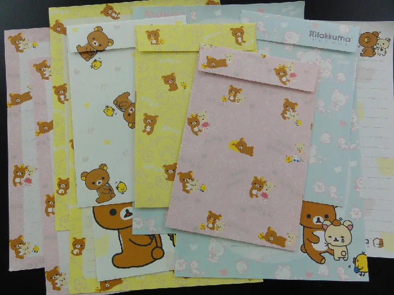 z Kawaii Cute San-X Rilakkuma Bear Maku Goron Letter Sets - B